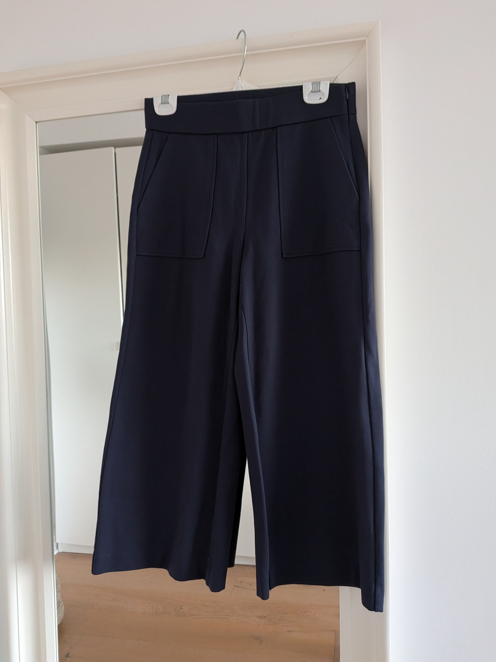 NWT J. Crew Navy Ponte Wide Leg Crop Pant In S